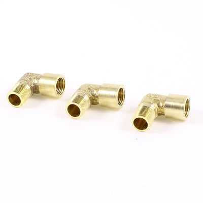 Harfington 3PCS Brass Right Angle 1/8" PT Male/Female Thread Quick Fittings Hex Nipple