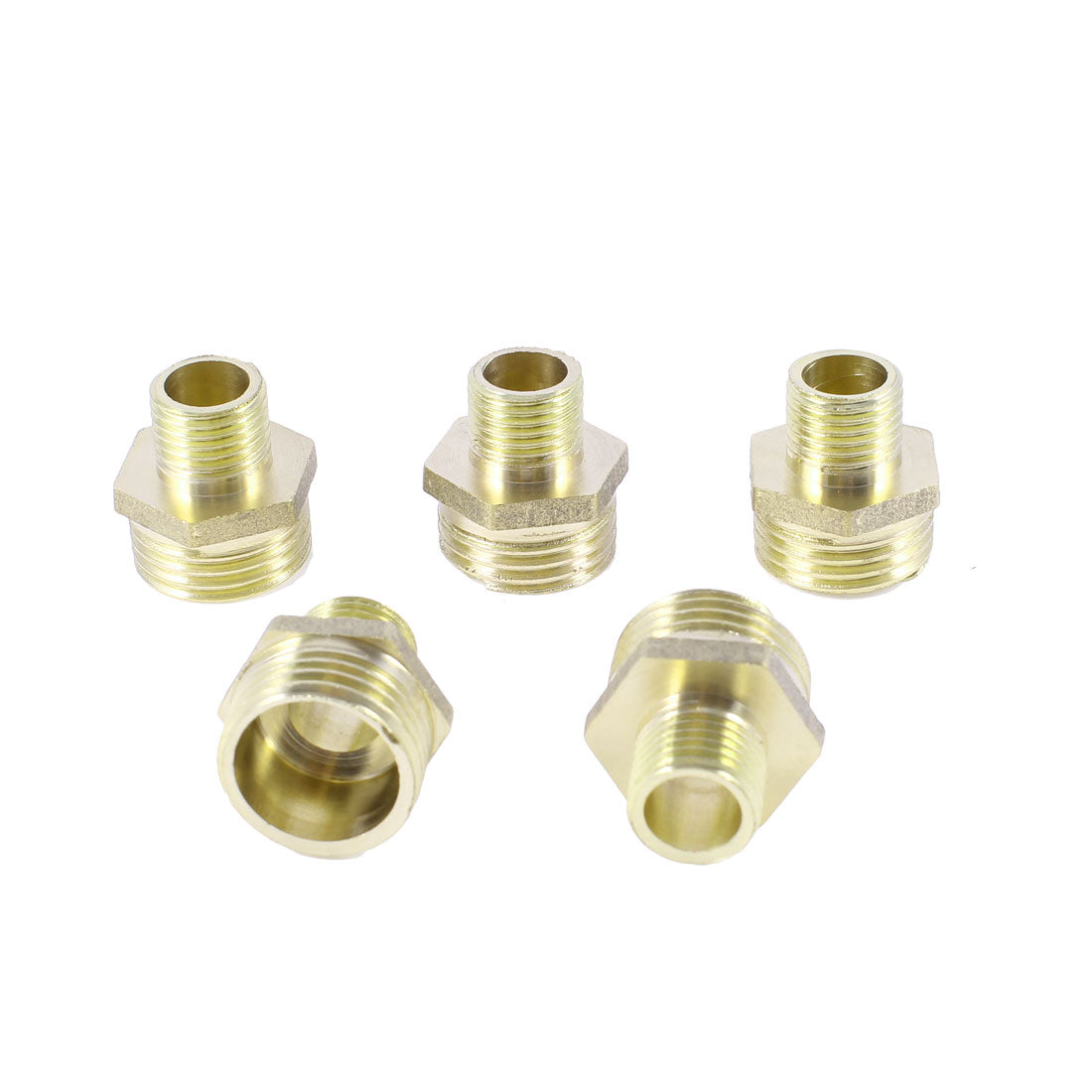 Harfington 5pcs 1/4"PT×1/2"PT M/M Thread Pneumatic Air Hose Quick Joint Hex Nipple