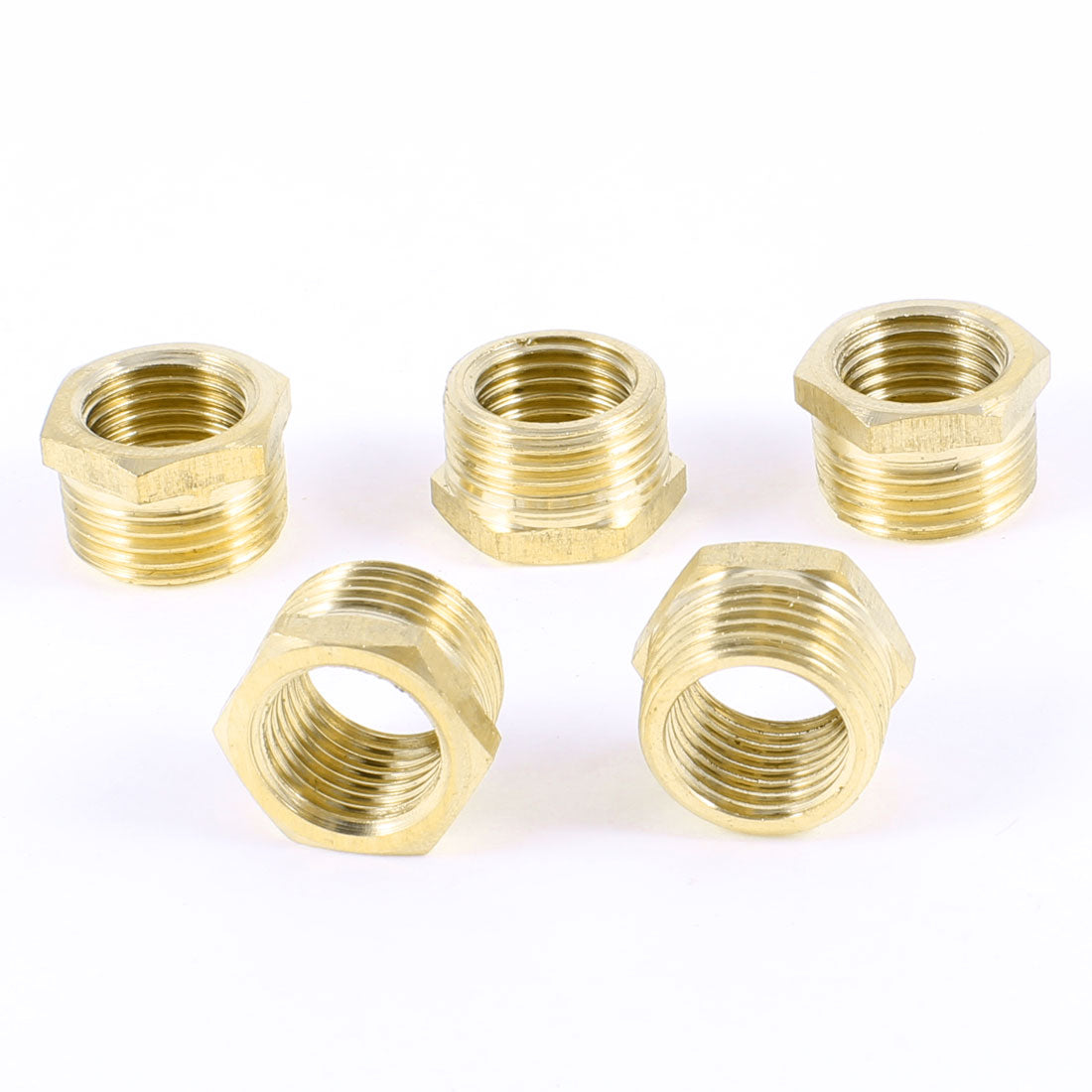 Harfington 3/8"PT to 1/4"PT Male/Female Thread Hex Nipples Pipe Connector Joints 5pcs