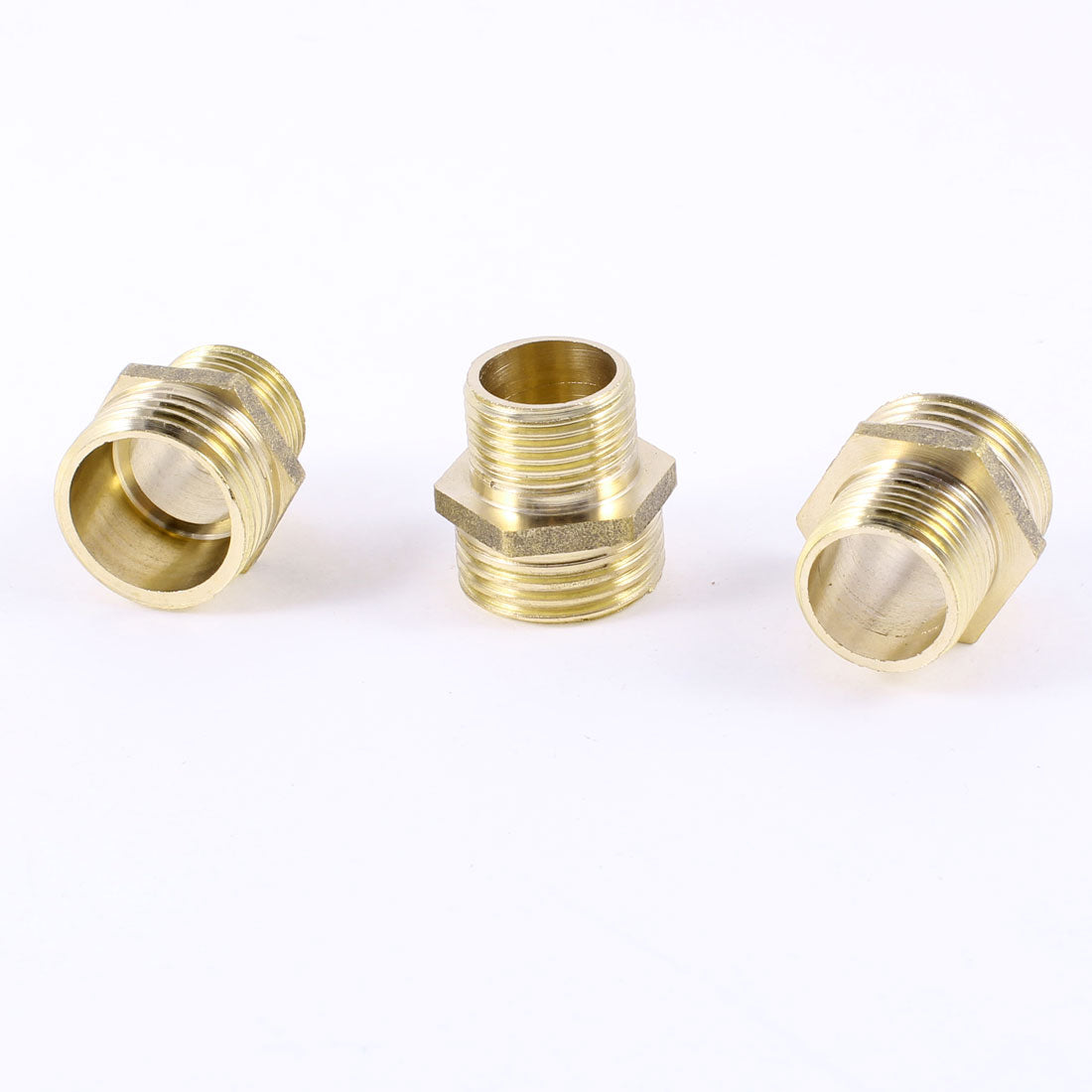 Harfington Male to Male Thread 3/8"PT×1/2"PT Brass Hex Nipples Quick Couplings 3pcs