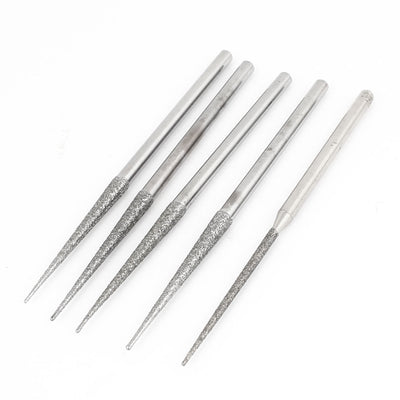 Harfington 3mmx70mmmx30mm Tapered Nose Alloy Shank Diamond Mounted Point Buffing Bits 5Pcs