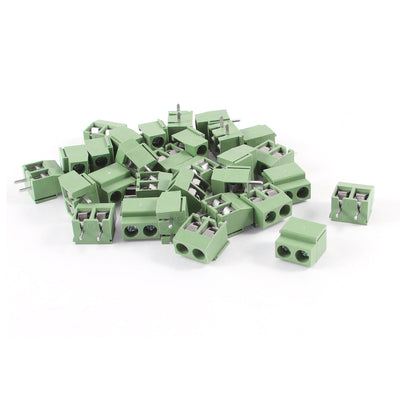 Harfington 30Pcs 2 Pole 5mm Pitch PCB Mount Screw Terminal Block 250V 8A