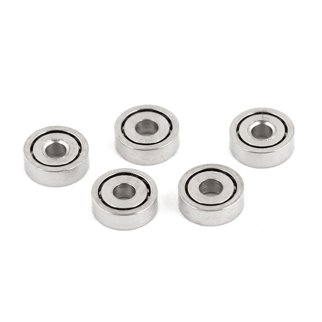 Harfington 681 1mmx3mmx1mm Single Row Deep Groove Ball Bearing Silver Tone 5Pcs