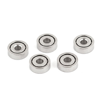 Harfington 681 1mmx3mmx1mm Single Row Deep Groove Ball Bearing Silver Tone 5Pcs