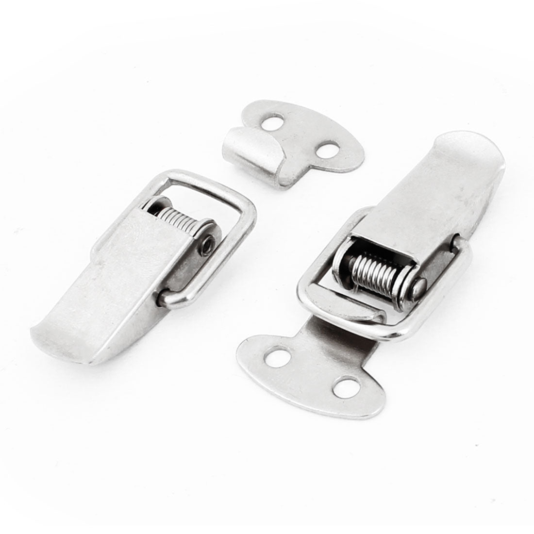 uxcell Uxcell 2 Pcs Stainless Small Clasp Hasp Connector Tool Silver Tone