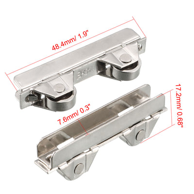 Harfington 5pcs 6mm Metal Axles Window Pulley Door Sliding Two Rollers Wheel