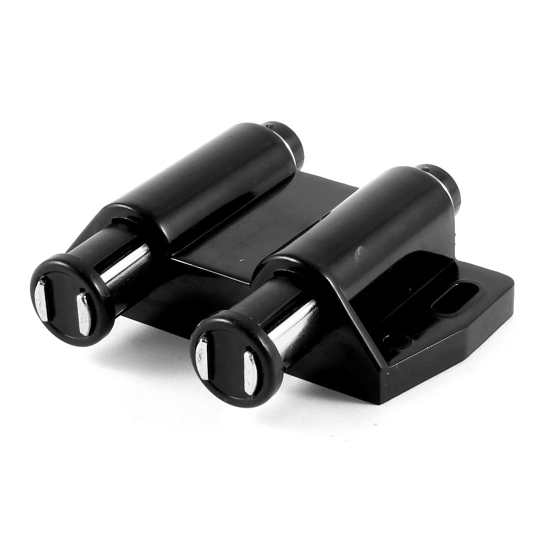 Harfington Black Plastic Housing Cupboard Cabinet Dual Round Head Magnetic Catch Latch