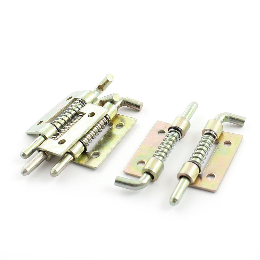 Harfington 5pcs Locked Spring Loaded Metal Barrel Bolt Latch 2.1" Length Gold Tone