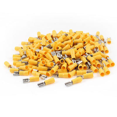 Harfington FDD5.5-250 Pre Insulated Spade Crimp Terminals Yellow 500pcs for AWG 12-10
