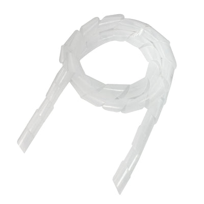 Harfington 1.5Meter Long PE Polyethylene 30mm Spiral Cable Wire Wrap Tube White