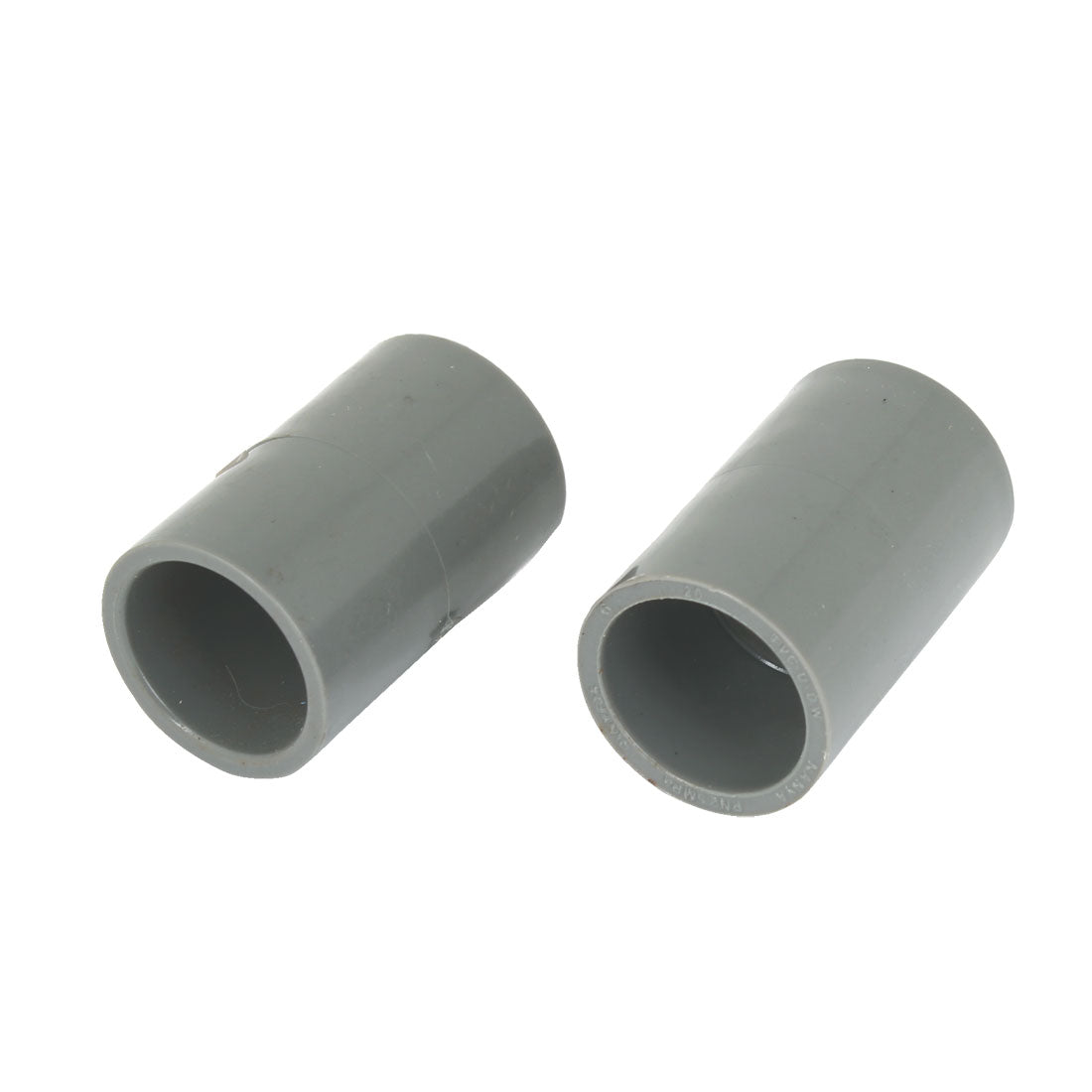 Harfington 2pcs Gray 20mm 0.79" Inner Diameter PVC Drainage Straight Pipe Connectors