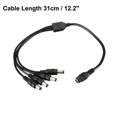 Harfington DC 1 Female to 4 Male Power Splitter Cable Cord for CCTV Security Camera