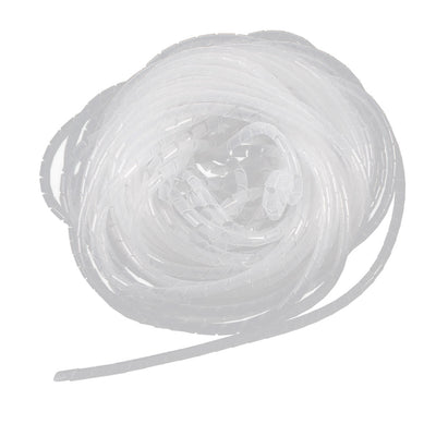 Harfington 66Ft PE Polyethylene Spiral Cable Wire Wrap Tube White 6mm Diameter
