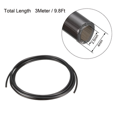 Harfington Black 3 Meters 4mm OD 2.5mm ID 0.75mm Wall Thickness PU Air Hose Pipe