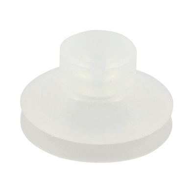 Harfington Replacement Clear White Soft Silicone Miniature Vacuum Suction Cup 40mm x 23mm