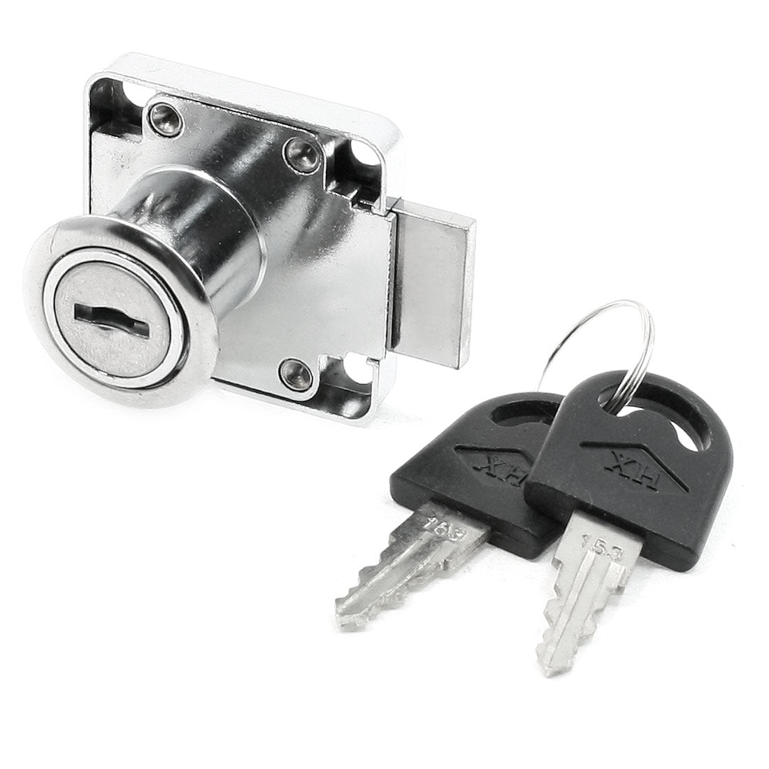 Harfington Home Cabinet Display Case Door Metal Lock Silver Tone w 2 Keys