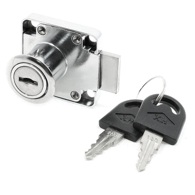 Harfington Home Cabinet Display Case Door Metal Lock Silver Tone w 2 Keys