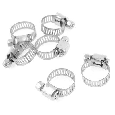 Harfington 6pcs 9-16mm Adjustable Stainless Steel Hoop Ring Gear Hose Clamp