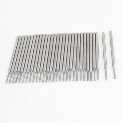 Harfington 30pcs 45mm Length 2.3mm Cylindrical Head Diamond Mounted Points