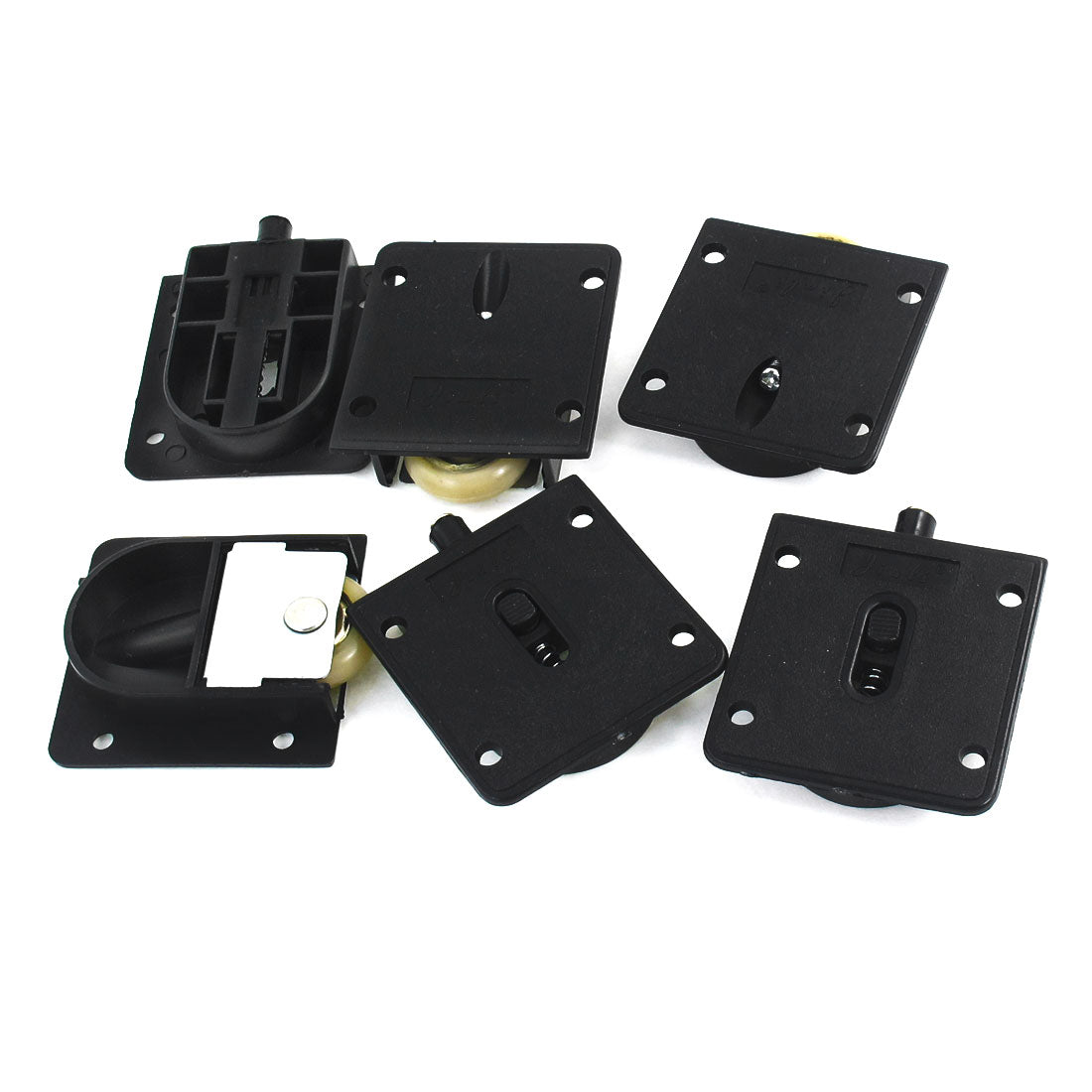 Harfington 3 Set Household Wardrobe Black Rectangle Plate Component Sliding Door Roller