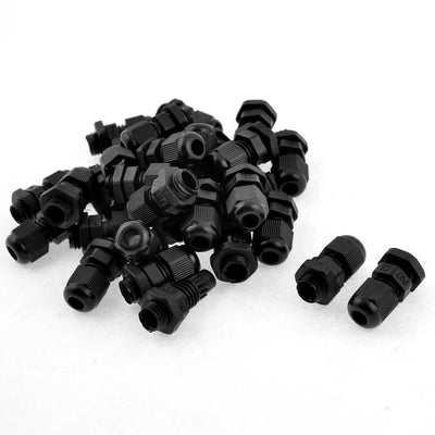 Harfington 30pcs PG7 Waterproof Connector Gland Black for 4-7mm Diameter Cable