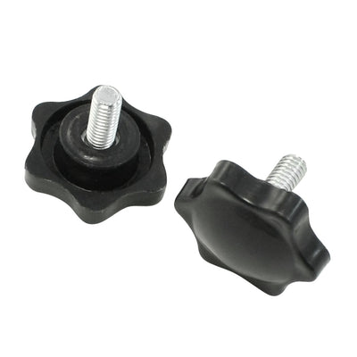 Harfington Industrial Equipment Part 6mm Thread Screw On Star Knob 2pcs