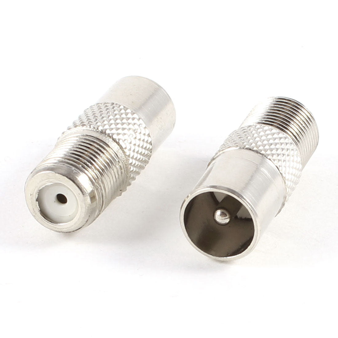 uxcell Uxcell 2 Pcs Silver Tone F Type Female to TV PAL Male RF Adapter Connector