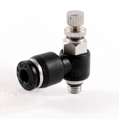 Harfington 5mm M5 Male Thread 4mm Tube Push In Fitting Speed Flow Controller Air Valve