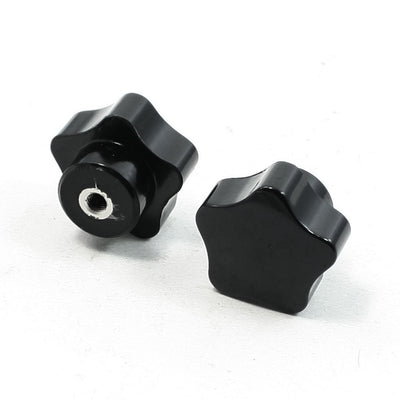 Harfington 2pcs 6mm Diameter Famale Thread Hole Tapped Handling Star Knob Black