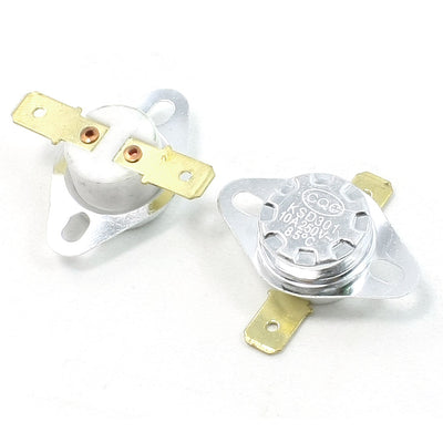 Harfington 2Pcs NC 2Pin 85C Fixed Temperature Control Swtich Ceramic Thermostat 10A AC 250V