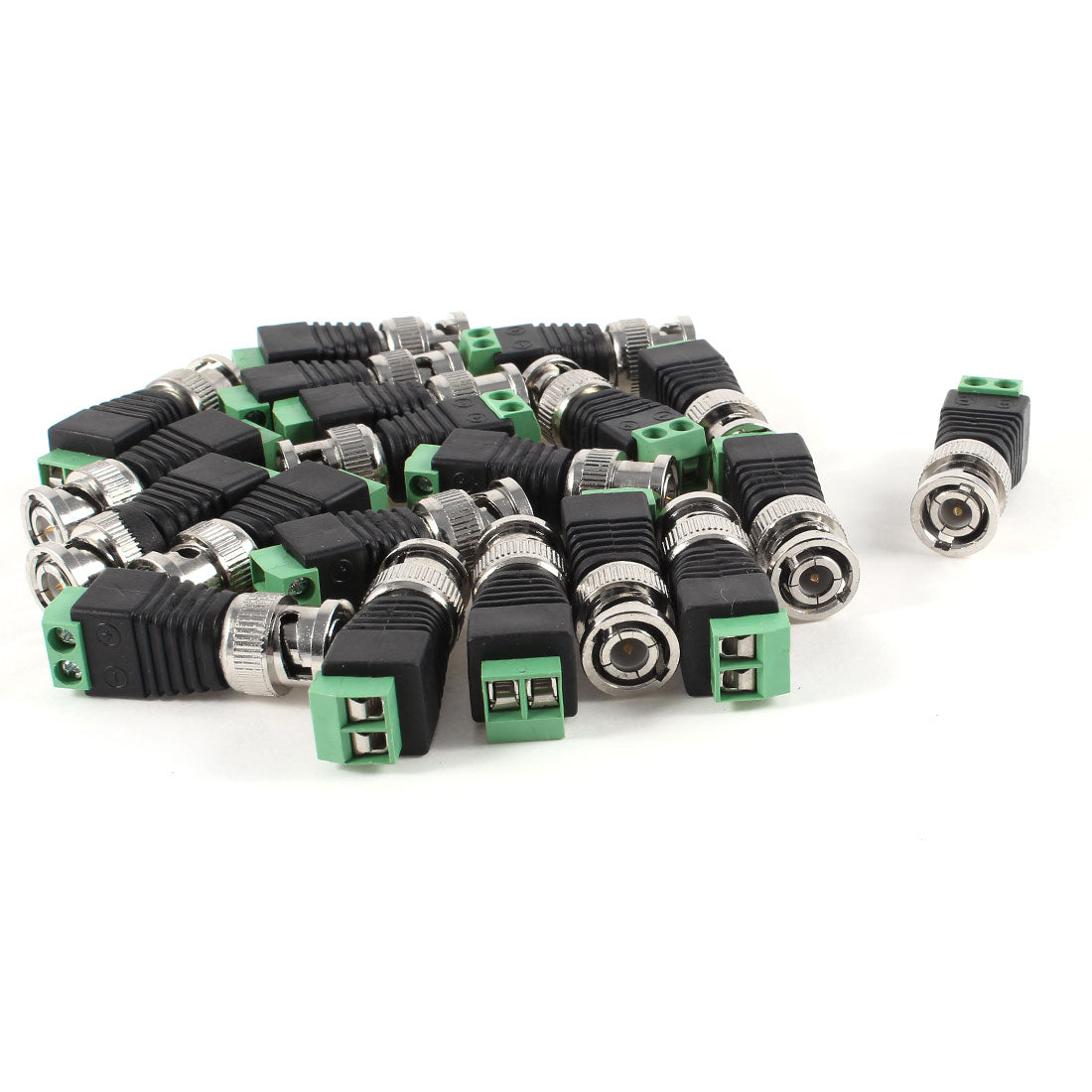 Harfington 20pcs Screw Terminal Coaxial Cat5 to BNC Male Video Balun Adapter Connectors