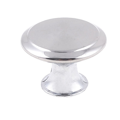 uxcell Uxcell Closet Cabinet 1.1" Dia Door Round Knob Metal Pull Handle Silver Tone 20mm High