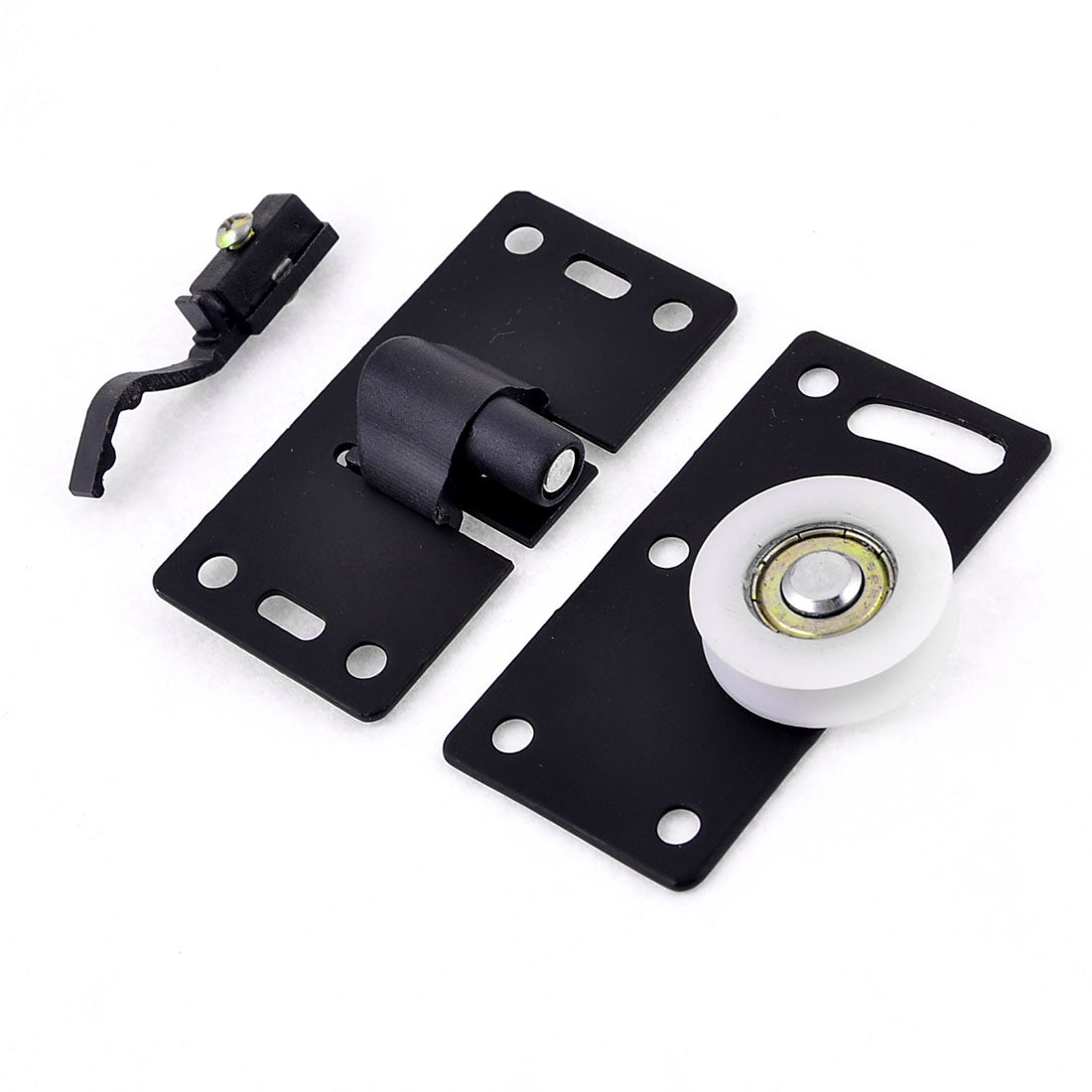 Harfington 30mm Dia White Plastic Wheel Furniture Sliding Door Roller Set 75mm×35mm