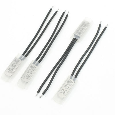 Harfington 4pcs Bimetal Head Thermostat Temperature Switch 55 Degree Celsius NC