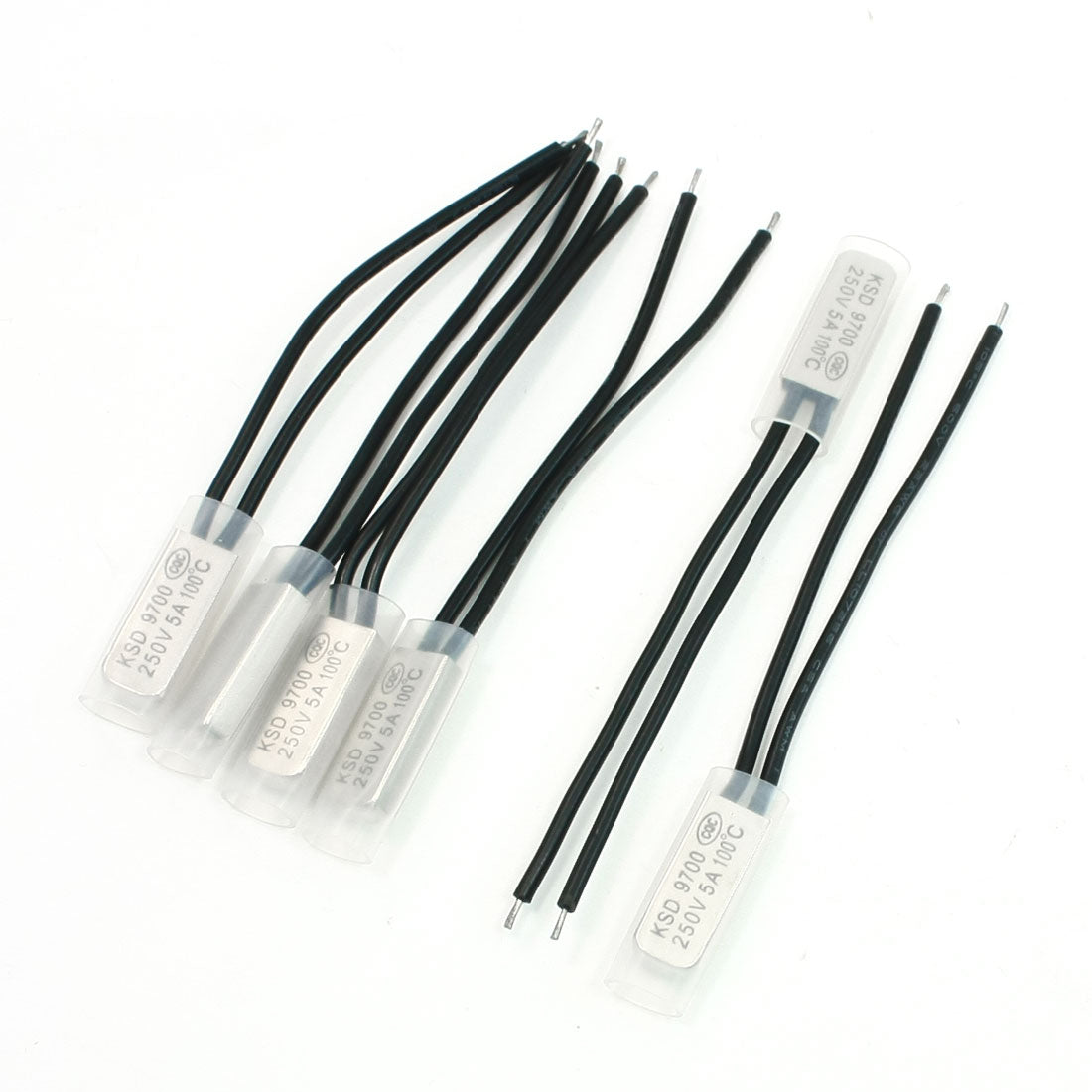 Harfington 6pcs 100C Bimetal Head Temperature Control Switch Thermal Protector N/C 250V 5A