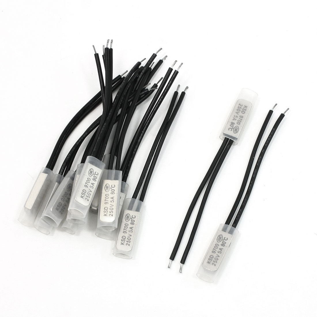 uxcell Uxcell 12 Pieces Bimetal Temperature Switch Thermostat 80 Degree Celsius NC KSD9700