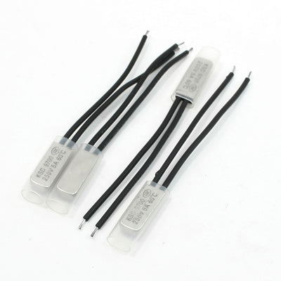 Harfington 4 Pieces Bimetal Temperature Switch Thermostat 60 Degree Celsius NC KSD9700