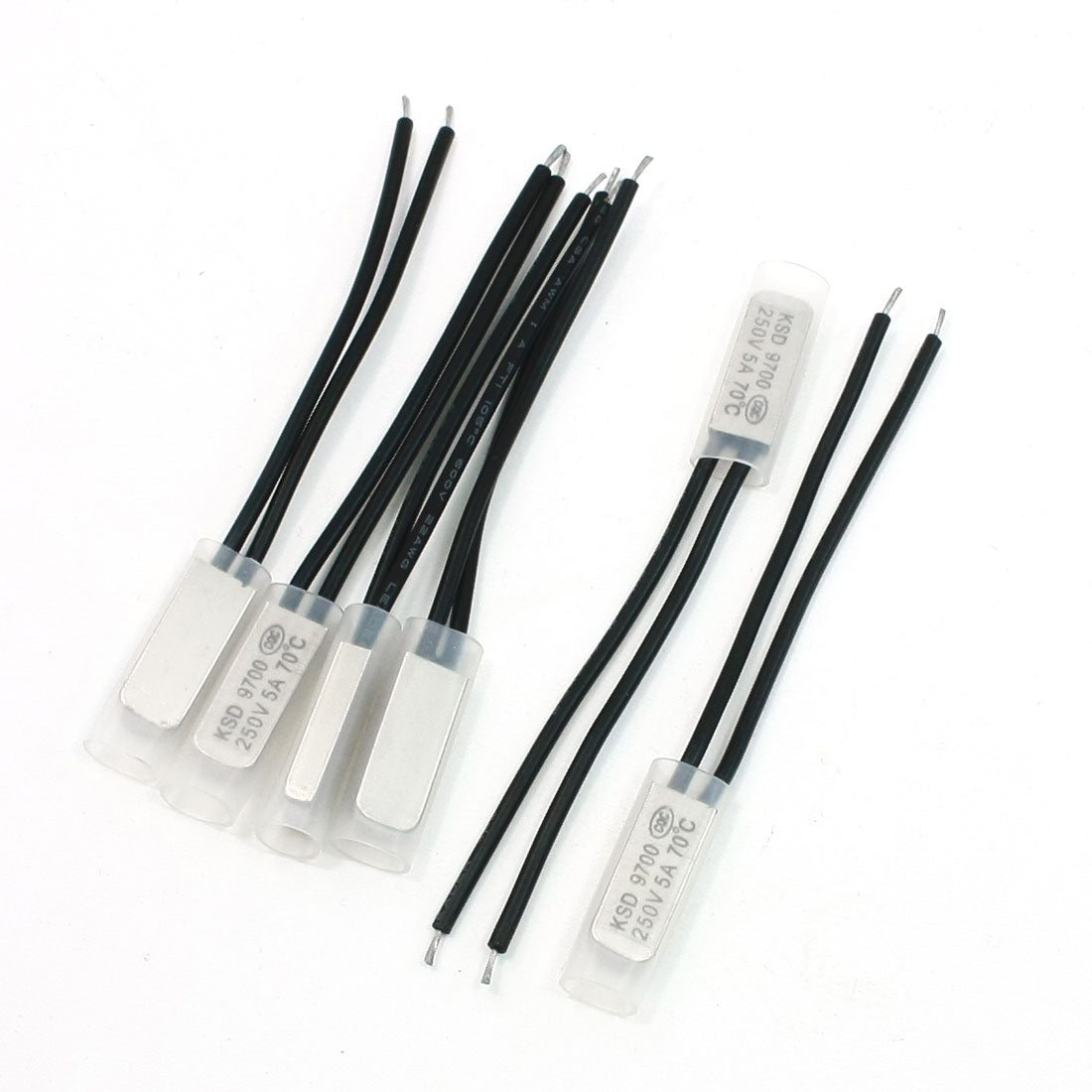 Harfington 250V 5A NC. 70C Bimetal Thermostat Temperature Sensor Control Switch 6Pcs