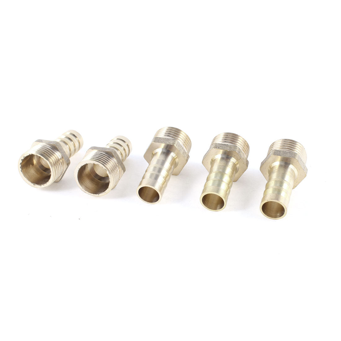 Harfington 5pcs 3/8"PT Male Thread to 10mm Hose Barb Brass Straight Coupling Fitting