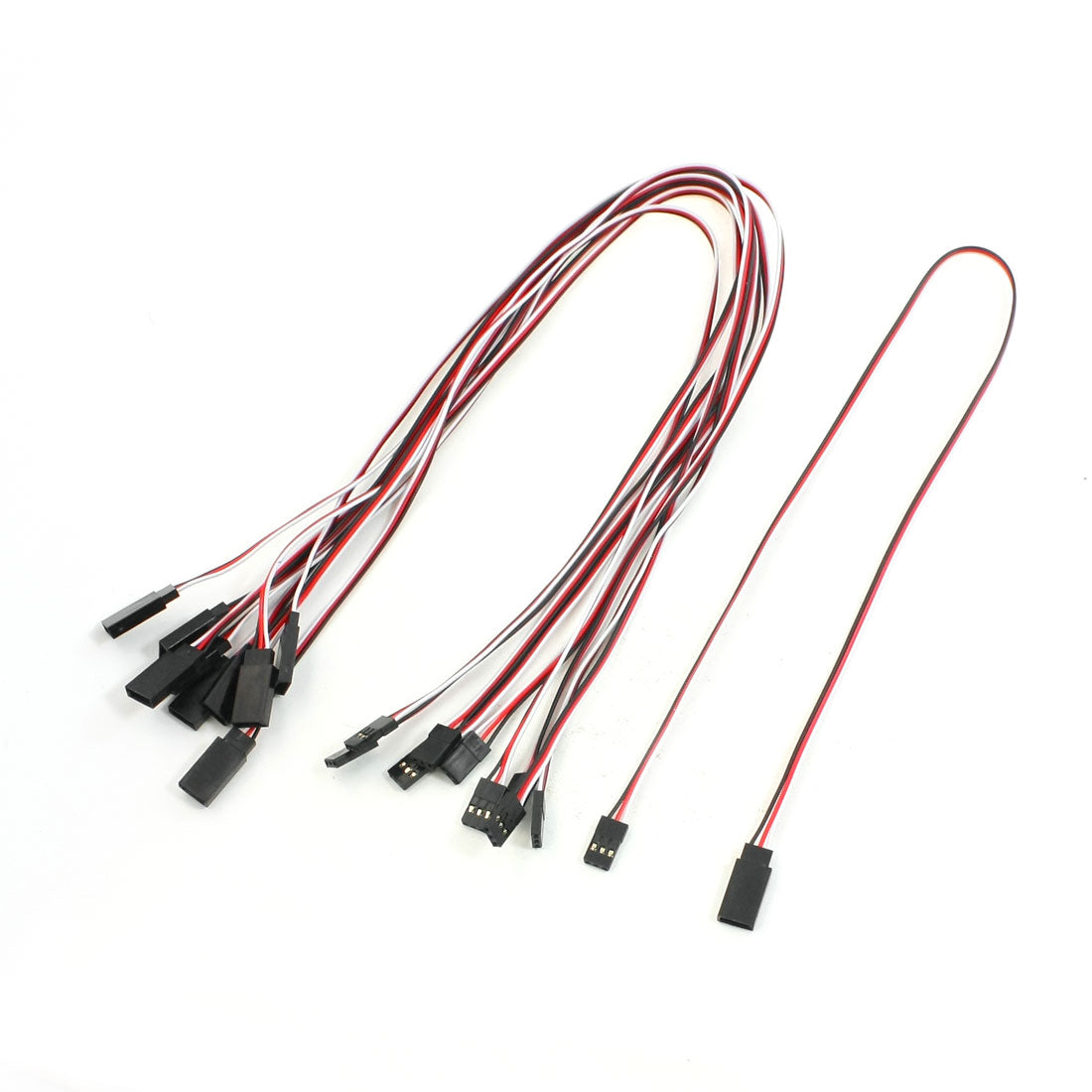 Harfington 10pcs 3 Terminal Male to Female RC Servo Extension Cord Cable 50cm Length