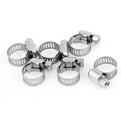 Harfington 6pcs Stainless Steel 6mm to 12mm Hose Pipe Clamps Clips Fastener