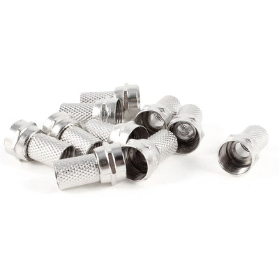 uxcell Uxcell 10 Pcs RG6 F-Type Coax Coaxial Cable RF Connector Male for CCTV Camera