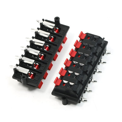 Harfington 2PCS Double Row Red Black 12 Pin 12 Position Push in Jack Speaker Terminals