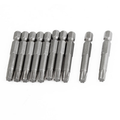 Harfington 6mm T30 Head 50mm Long Magnetic Torx Screwdriver Insert Bits Tool 10pcs