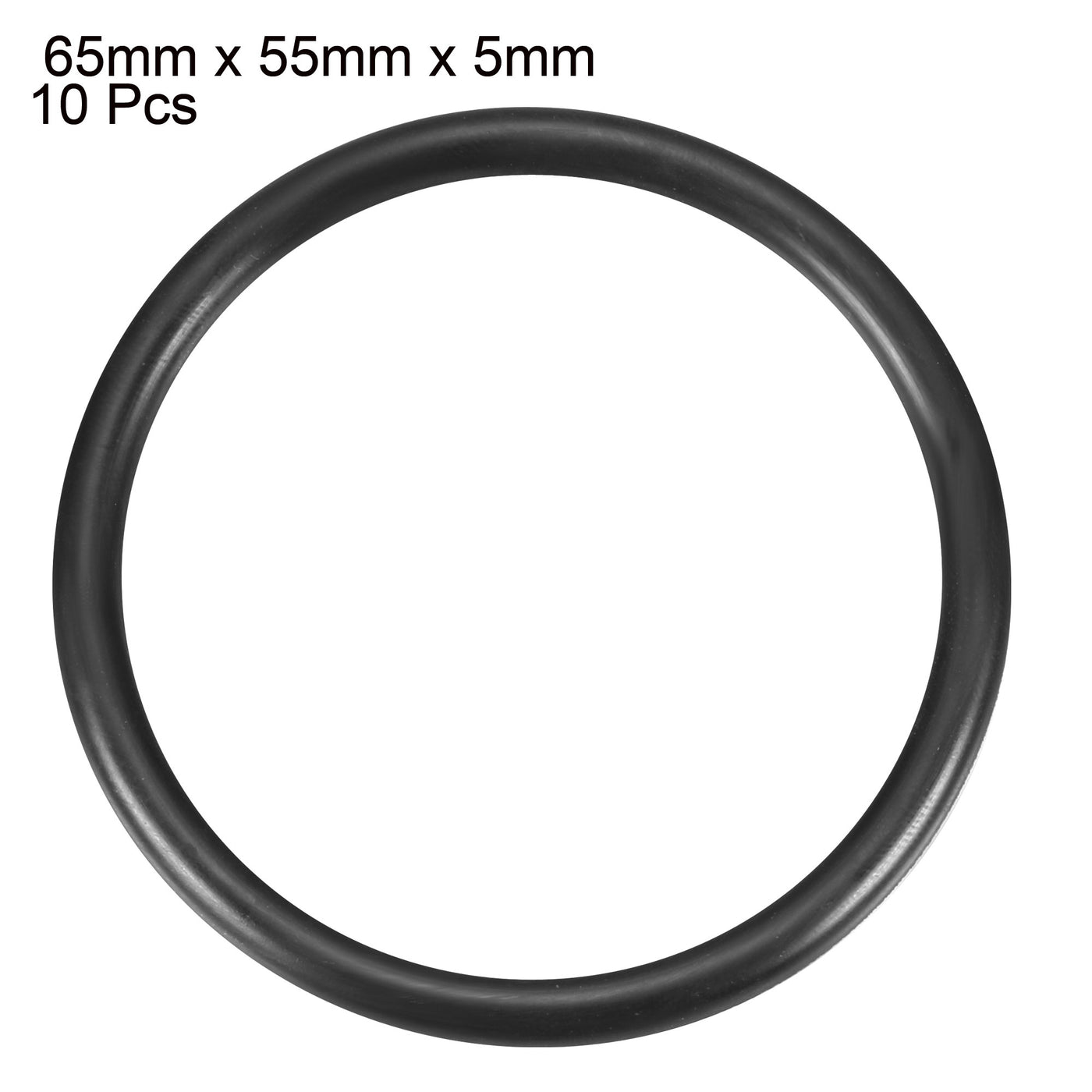 Harfington 10x 65mm OD 55mm Inner Dia Nitrile Rubber O-ring Oil Seal Gaskets Black