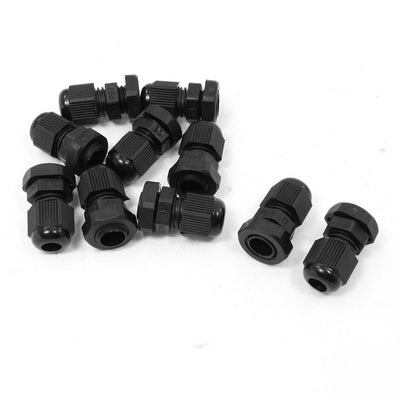 Harfington 10Pcs PG07 3mm to 6.5mm Diameter IP67 Cable Gland Plastic Fastener