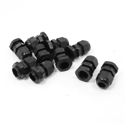 Harfington 10pcs PG9 Black Plastic 4mm-8mm Diameter Cable Glands Connectors