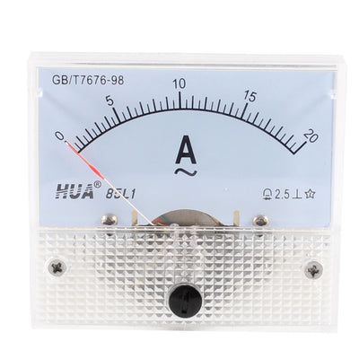 Harfington AC 0-20A Rectangle Analog Panel Ammeter Gauge Class 2.5 85L1