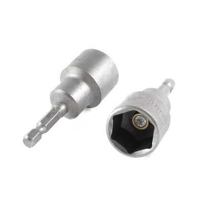 Harfington 6.35mm Shank 19mm Hex Socket Wrench Nut Magnetic Driver Bit 2pcs