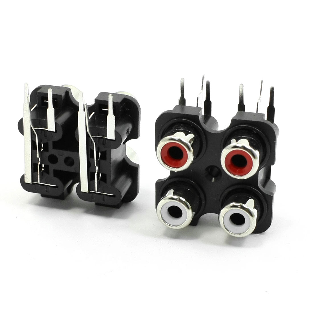 Harfington PCB Mount AV Concentric Outlet 4 RCA Female Socket Black Board 2pcs